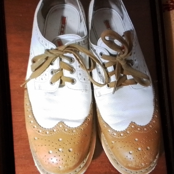 Prada Men's Brown and White Oxfords - Picture 1 of 5